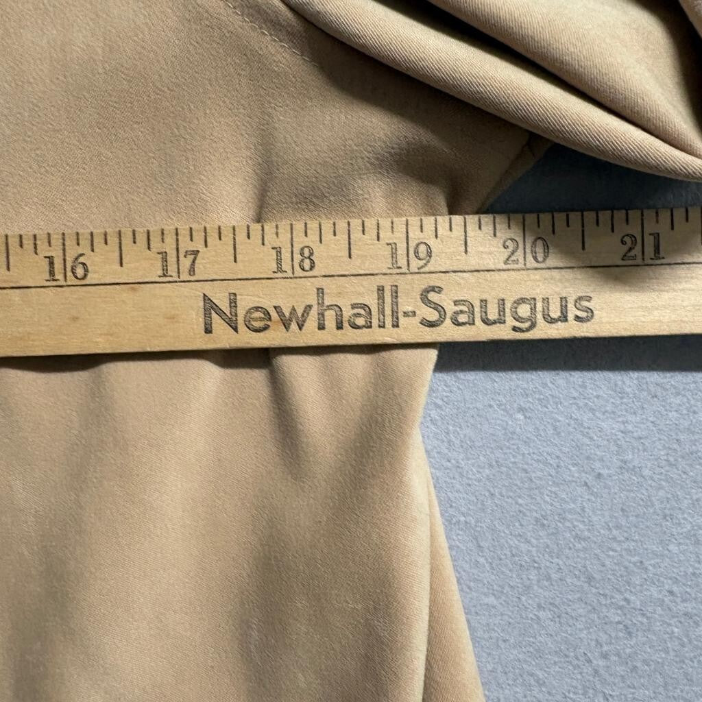 Laura Scott Jacket Womens XL Beige Tan Faux Suede Full Zip Mock Neck Casual