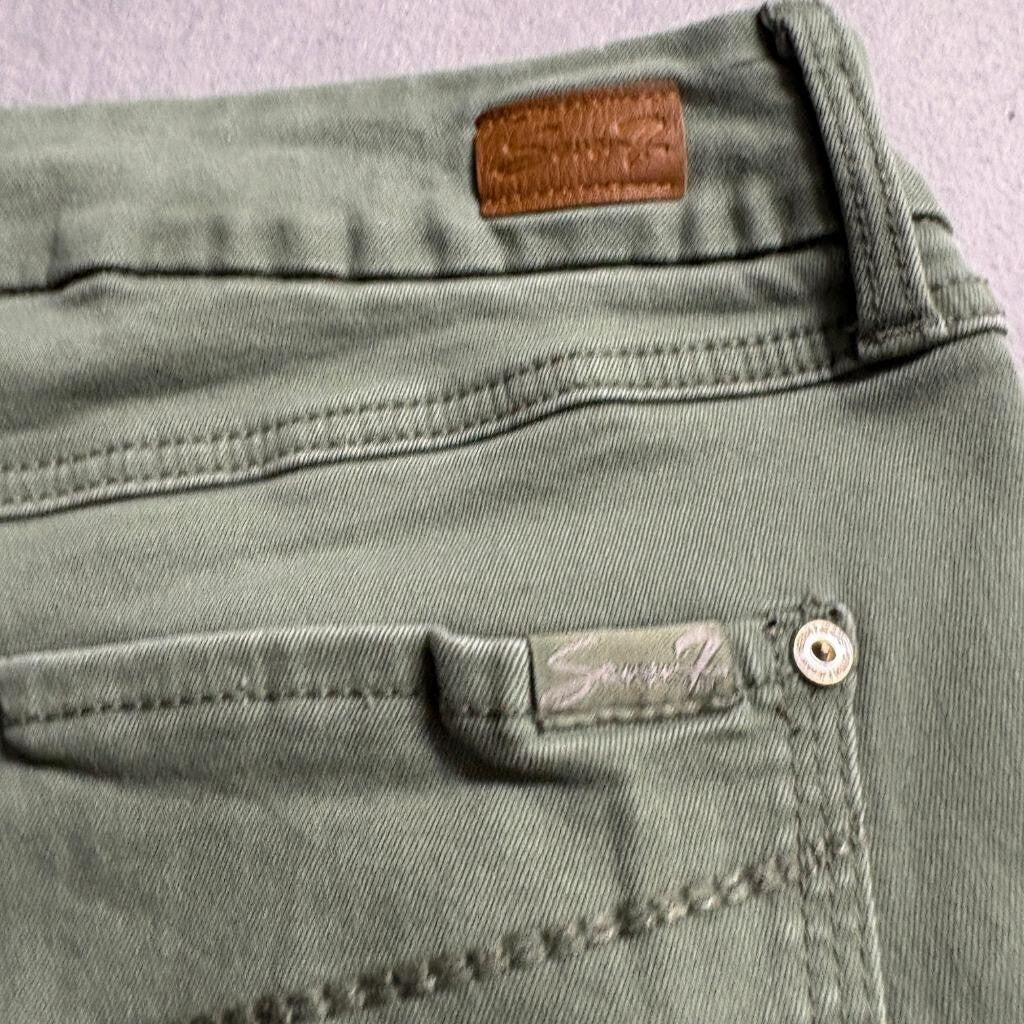 Seven7 High Rise Skinny Jeans Womens Size 14 Olive Green Stretch Denim Pants