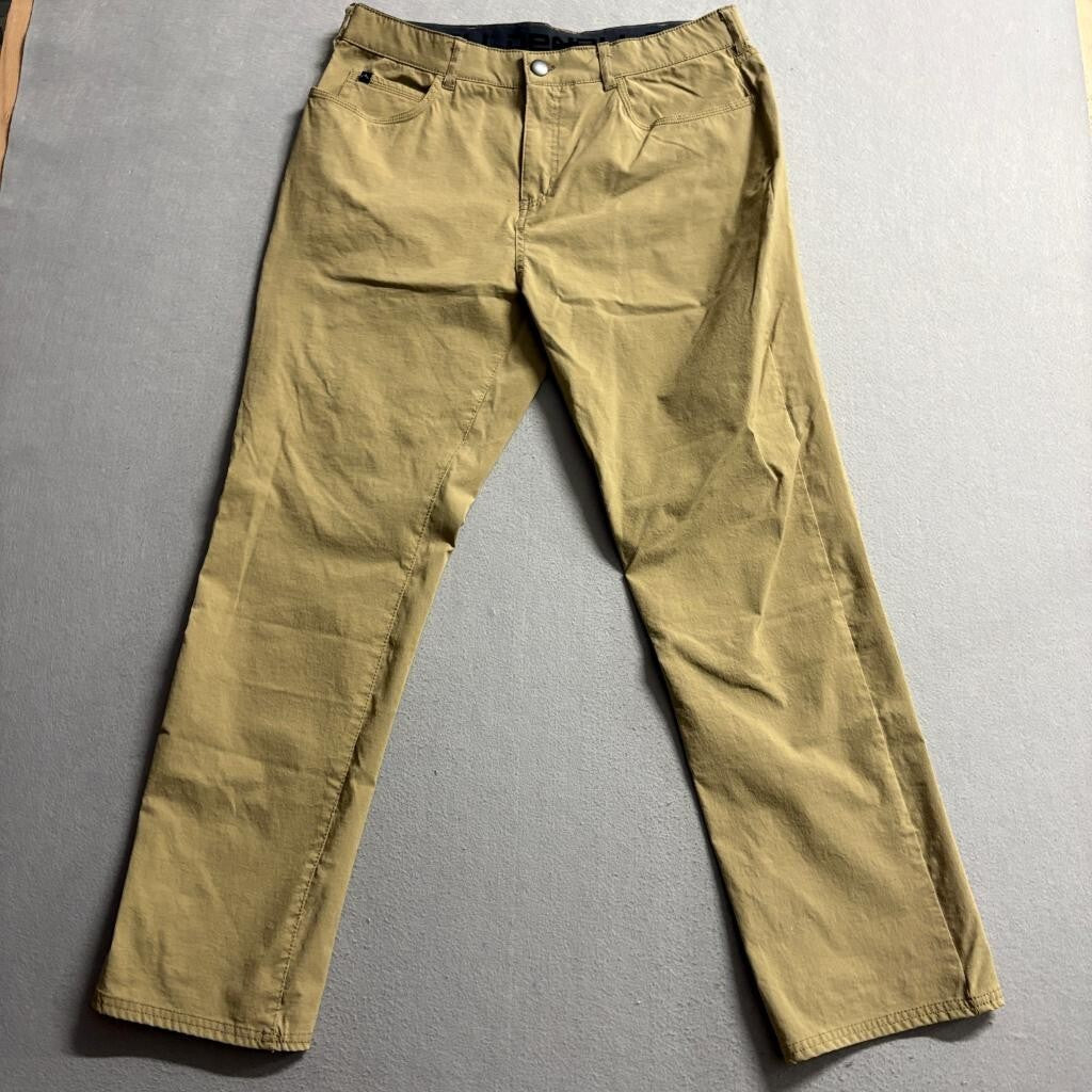 Denali Mens Pants 34x30 Brown Nylon Spandex Stretch Outdoor Hiking Chino