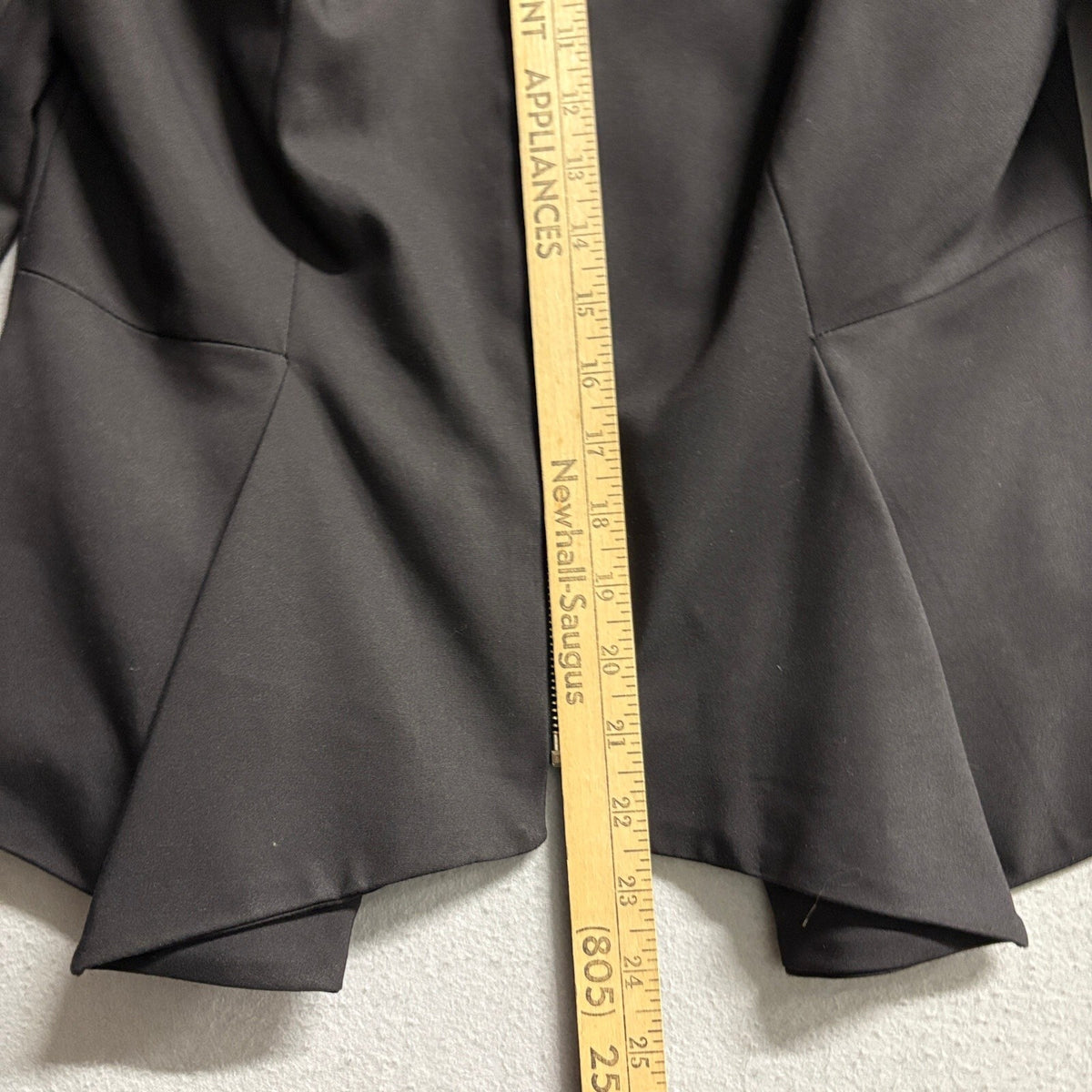 Rinascimento Womens Black Full Zip Peplum Hem Structured Blazer Jacket Size L