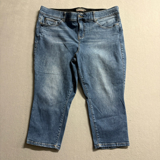 Torrid Crop Bombshell Skinny Jeans Womens 22 Blue Premium Stretch Denim Crop