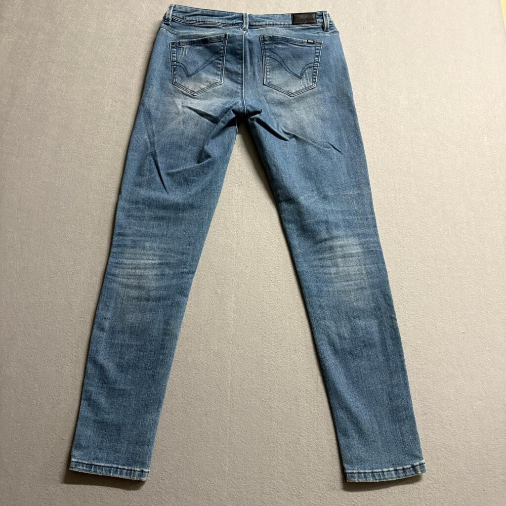 ONLY Essential Repair LW Super Skinny Denim Jeans Womens Size 28 Distressed Blue