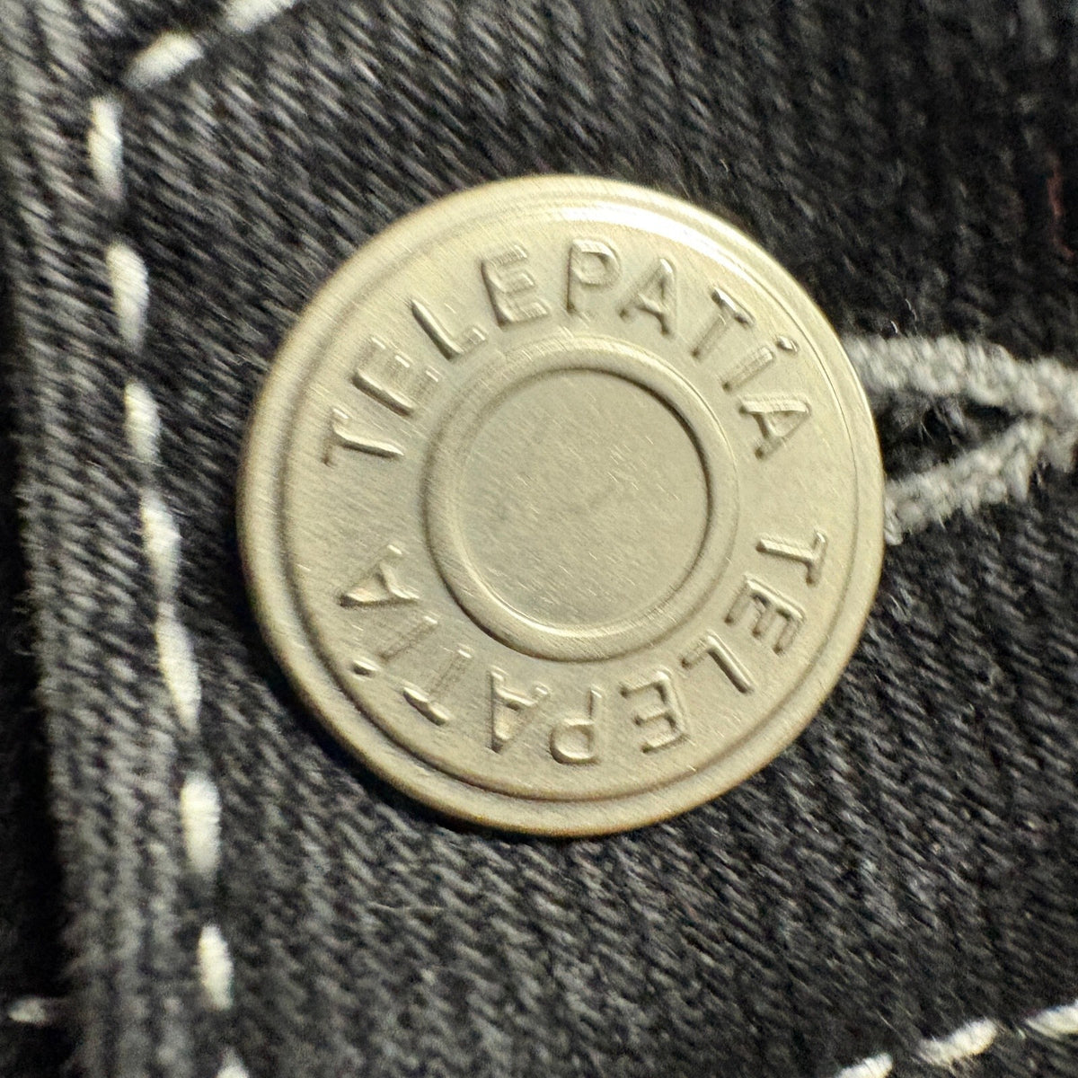Telepatia Cargo Jeans Womens 5/27 Black Denim Contrast Stitch High Rise Utility