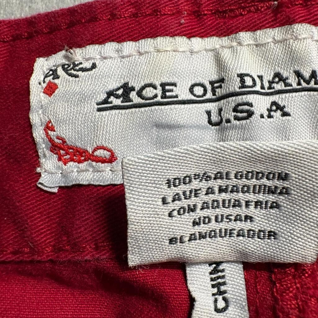 Ace of Diamond USA Red Jeans Womens Size 40x32 Straight Leg Cotton Denim