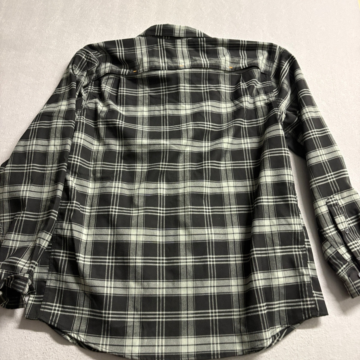 Ridgecut Toughwear Mens 2XL Plaid Long Sleeve Button Down Work Shirt Black Gray