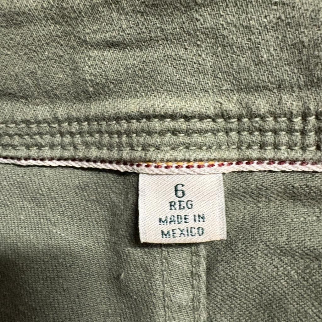 L.L. Bean Utility Pants Womens 6 Reg Green Stretch Cotton Blend Straight Leg
