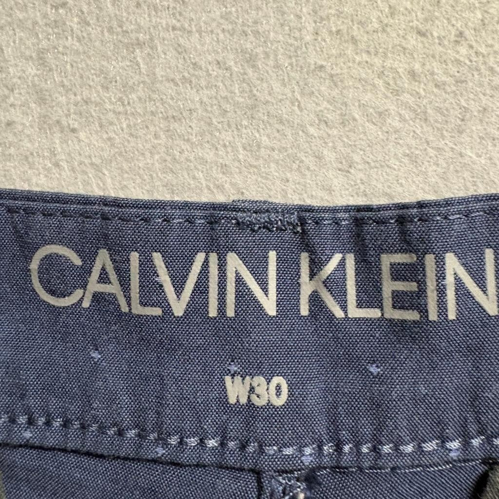 Calvin Klein Mens Chino Shorts Size 30 Blue Dotted Cotton Blend Casual Flat