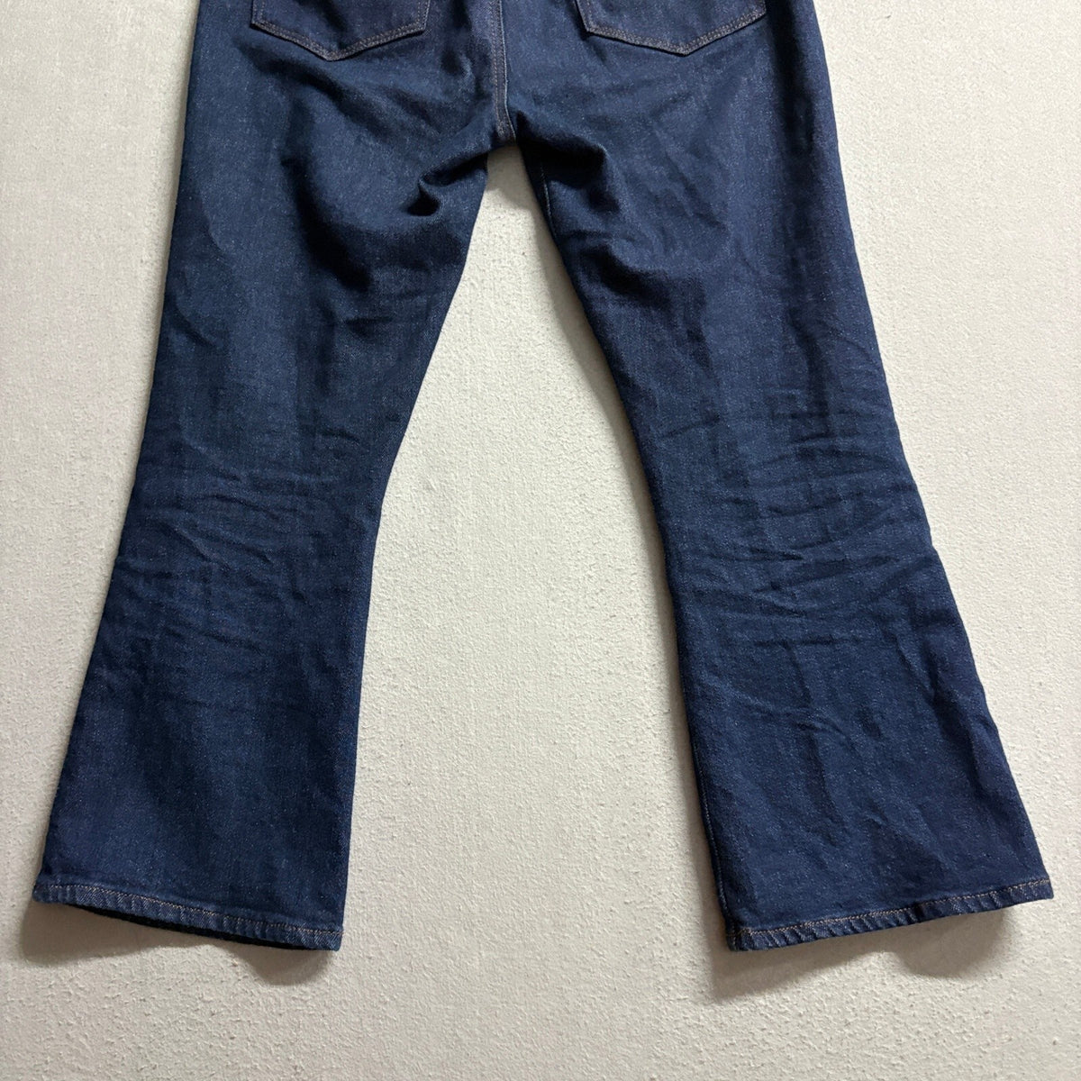 Rivete Denim Kick Crop Jeans Womens 29 Blue Dark Wash Stretch Flare Ankle High