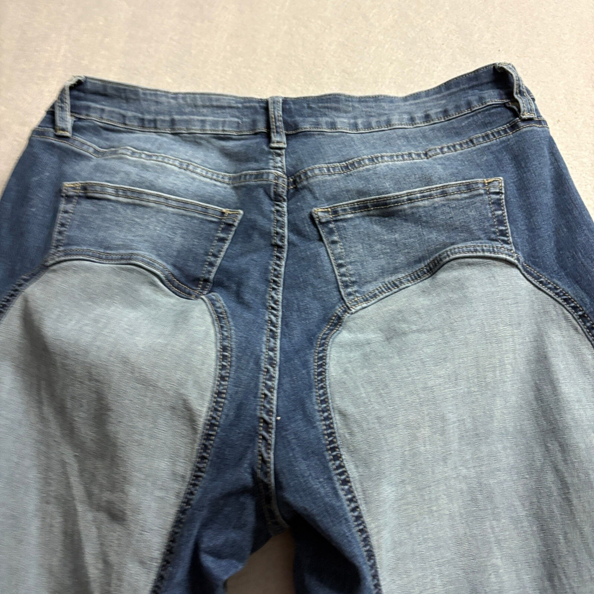 Fashion Nova Two Tone Skinny Jeans Womens Size 16 Blue High Rise Stretch Denim