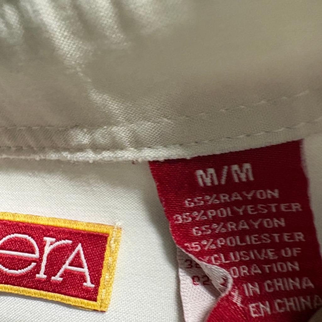 Havanera Guayabera Shirt Mens Medium White Rayon Blend Short Sleeve Cuban Camp