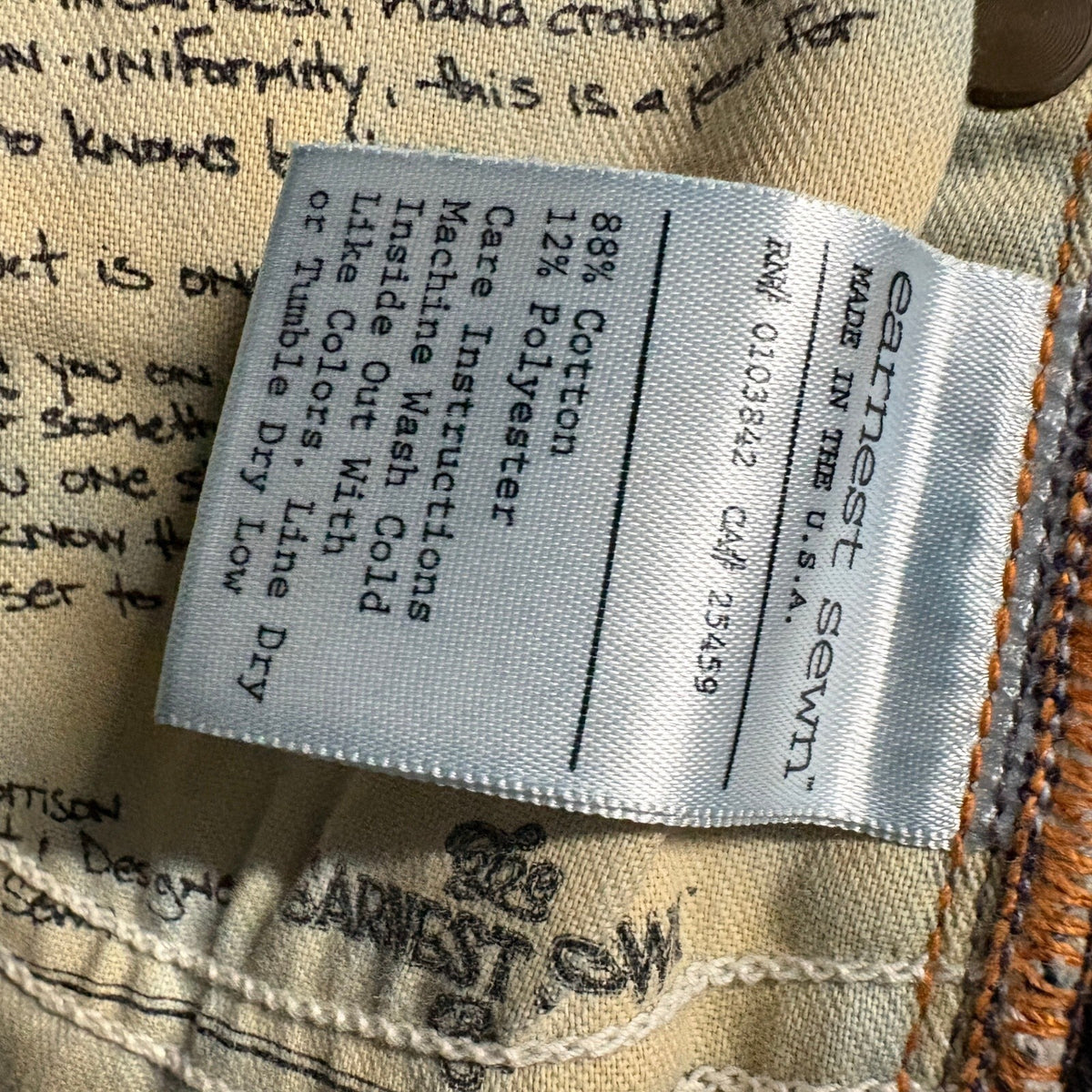 Earnest Sewn Harlan Slimmer 283 Womens Jeans Size 26 Dark Wash Made in USA
