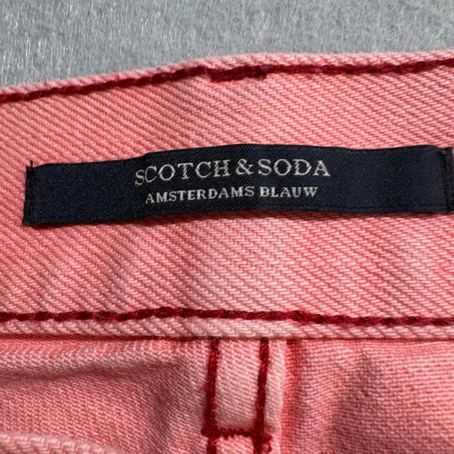 Scotch & Soda Amsterdams Blauw Pink Jeans Womens 26/32 Straight Leg Cotton Denim