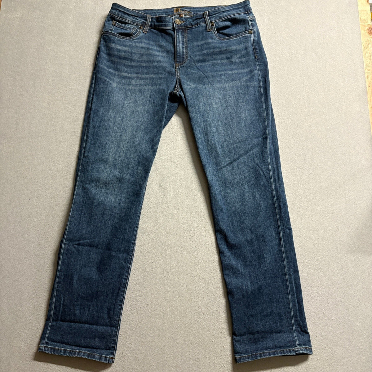 Kut From The Kloth Straight Leg Jeans Womens Size 14 Blue Denim Stretch Pants