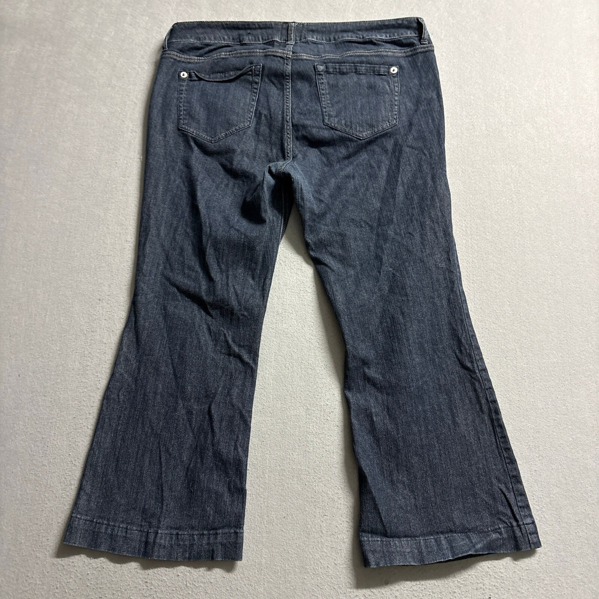 Twist Denim Womens Jeans Size 18 Blue Dark Wash Floral Trim Flare Bootcut