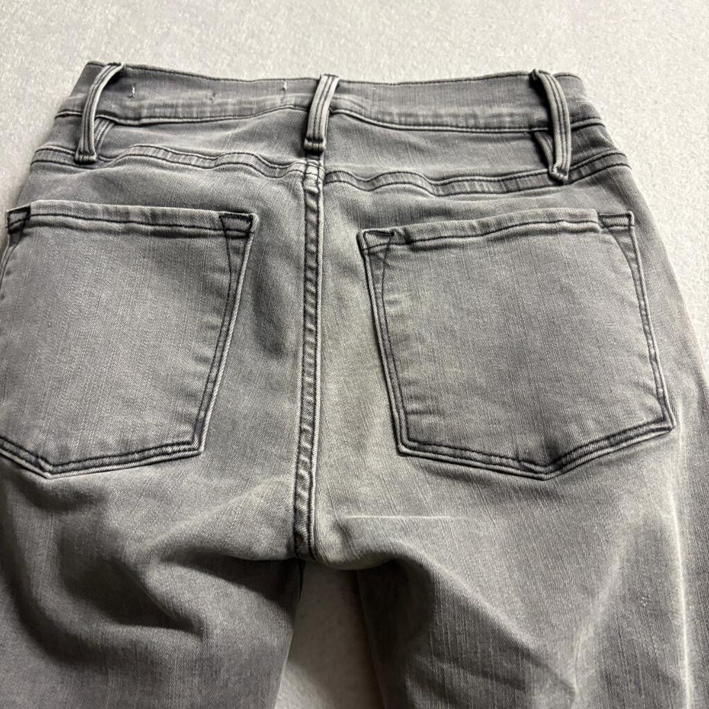 Frame Le Skinny de Jeanne Crop Jeans Womens 24 Gray Stretch Denim Turkish Cotton