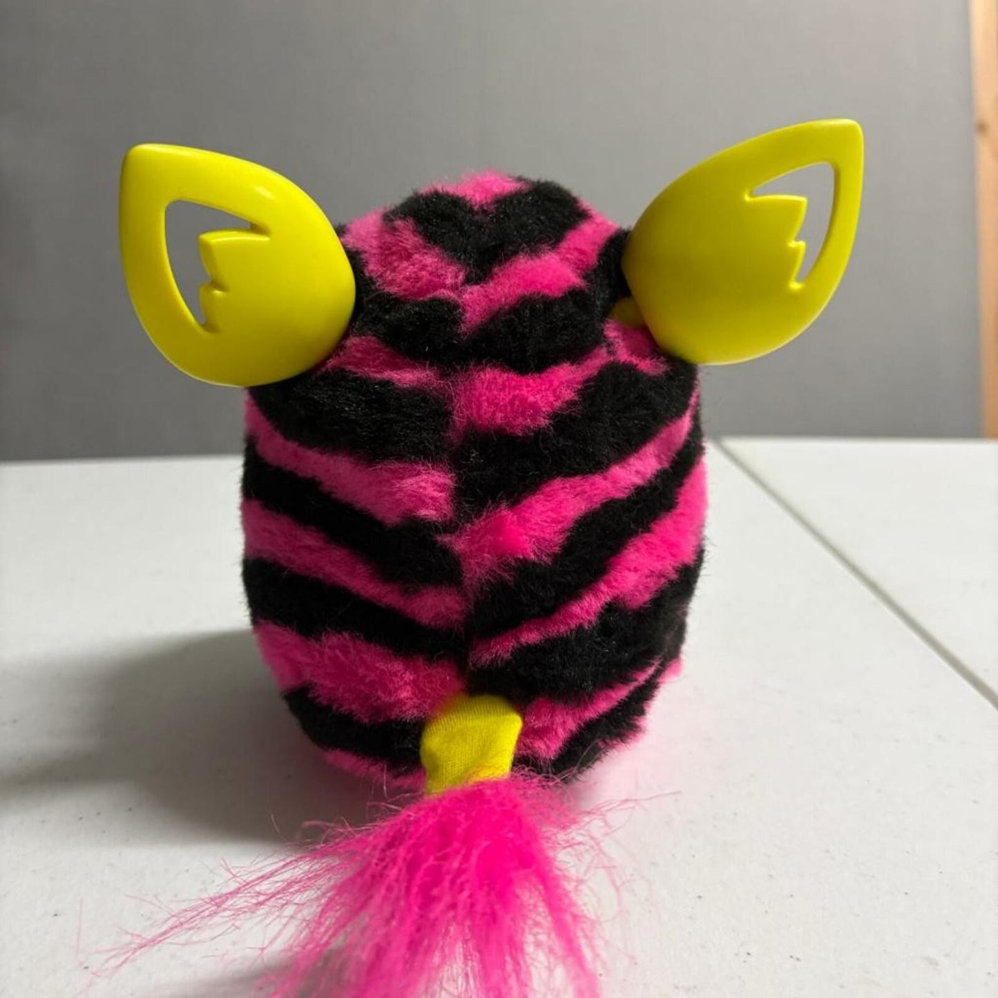 Hasbro Furby 2012 Pink and Black Stripes Punk Rock Interactive Toy A4337
