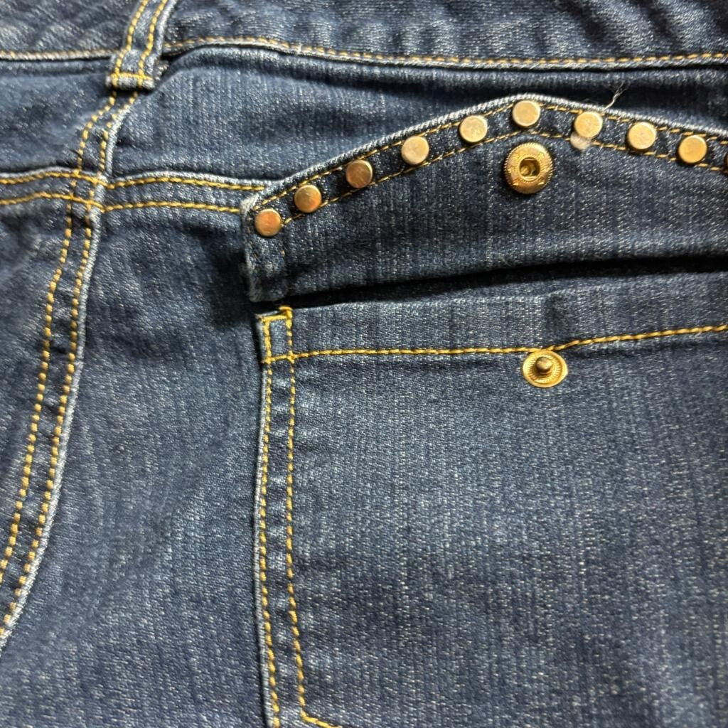 Michael Kors Studded Pocket Bootcut Jeans Womens Size 4 Blue Denim Stretch