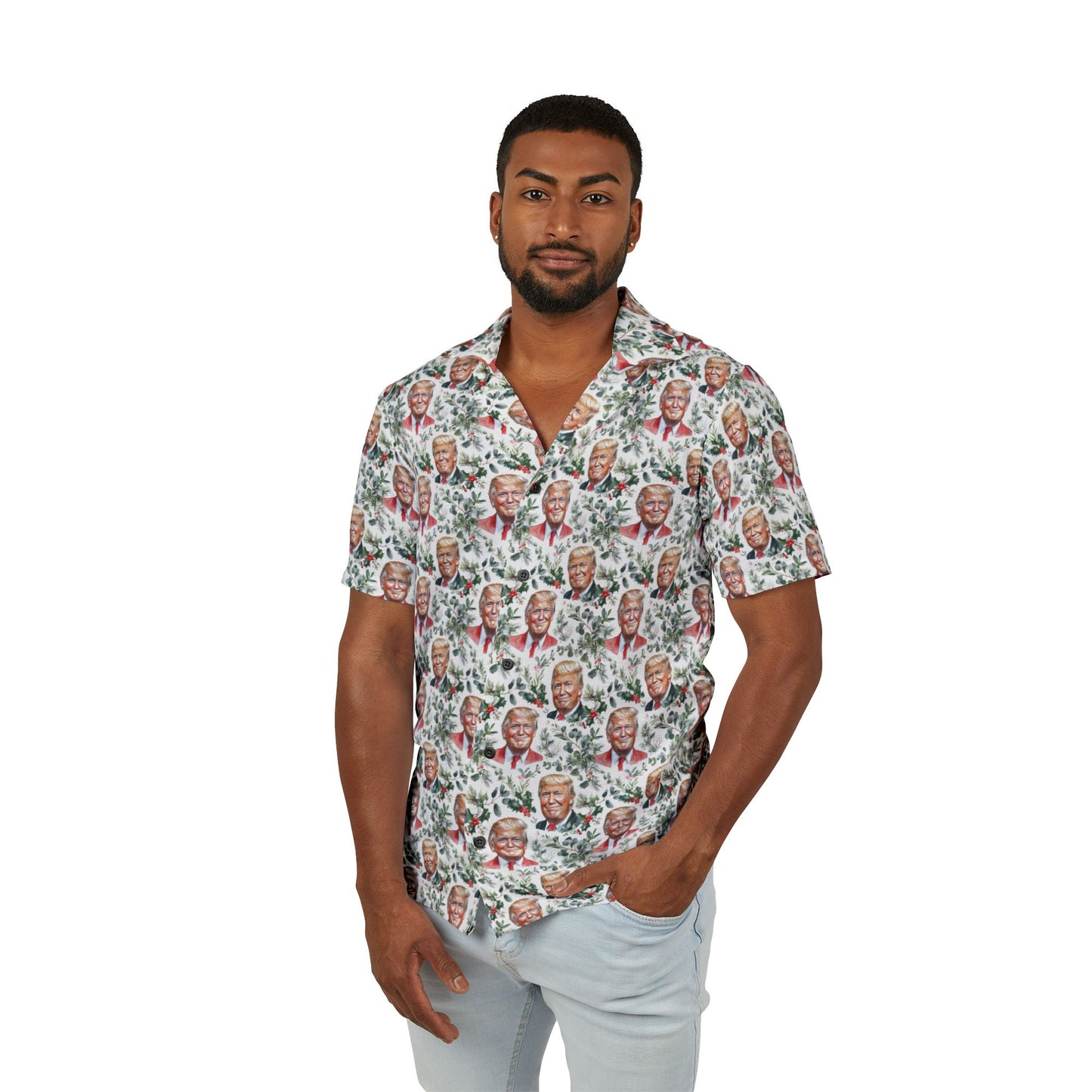 President Donald Trump Men's Hawaiian Camp Shirt (AOP)