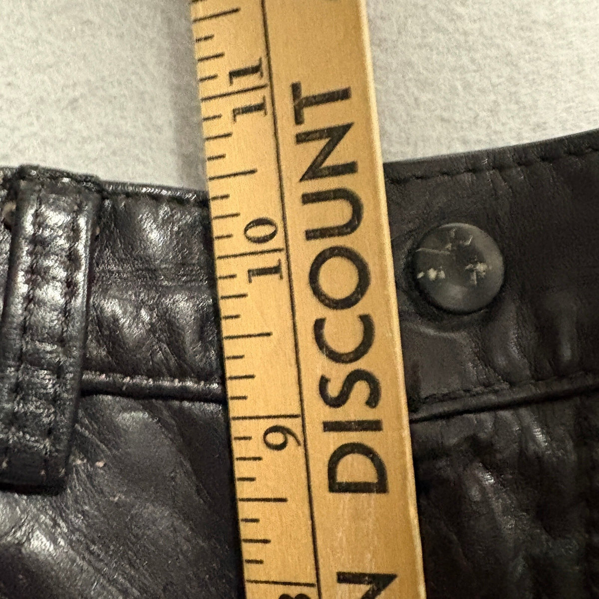 Vintage Black Genuine Leather Pants Womens 3/4 High Rise Straight Leg 90s