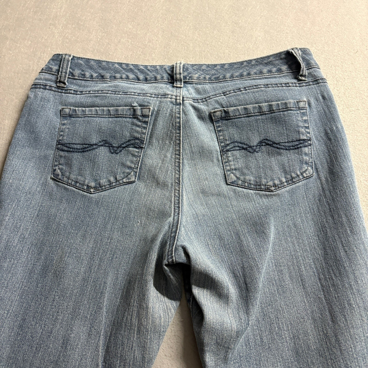 Covington Petite Bootcut Jeans Womens 12P Blue Denim Stretch Medium Wash