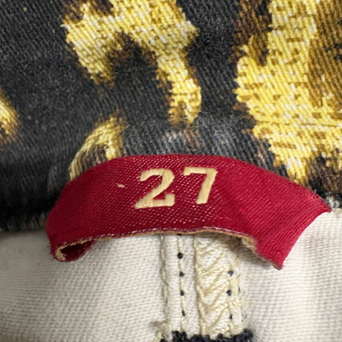SOLD Design Lab Womens Soho Super Skinny Jeans Size 27 Ikat Print Yellow Black
