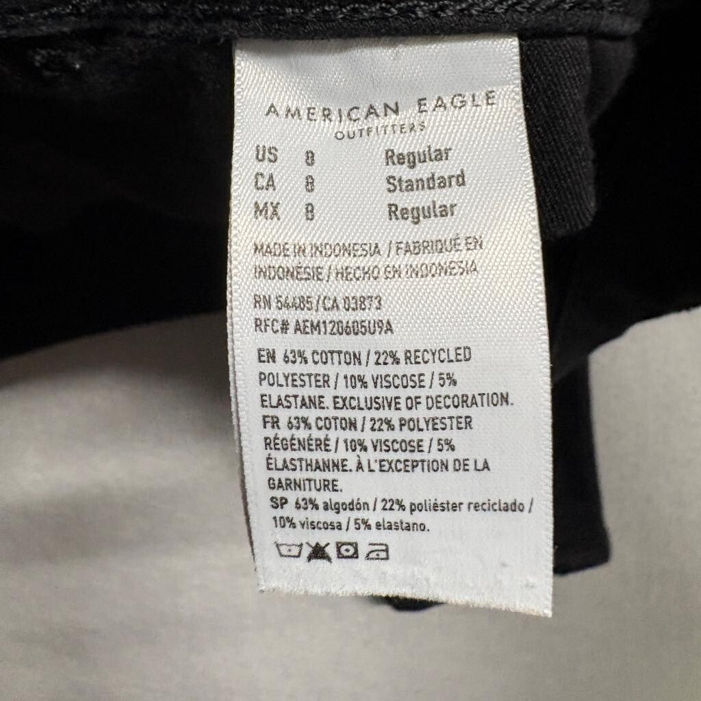 American Eagle Dream Stretch Skinny Jeans Womens Size 8 Black High Rise Denim