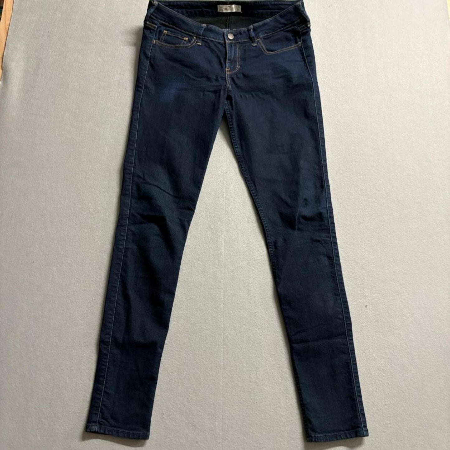 Hollister Super Skinny Jeans Womens 9L W29 L33 Dark Wash Stretch Denim Blue