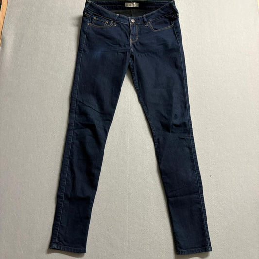 Hollister Super Skinny Jeans Womens 9L W29 L33 Dark Wash Stretch Denim Blue