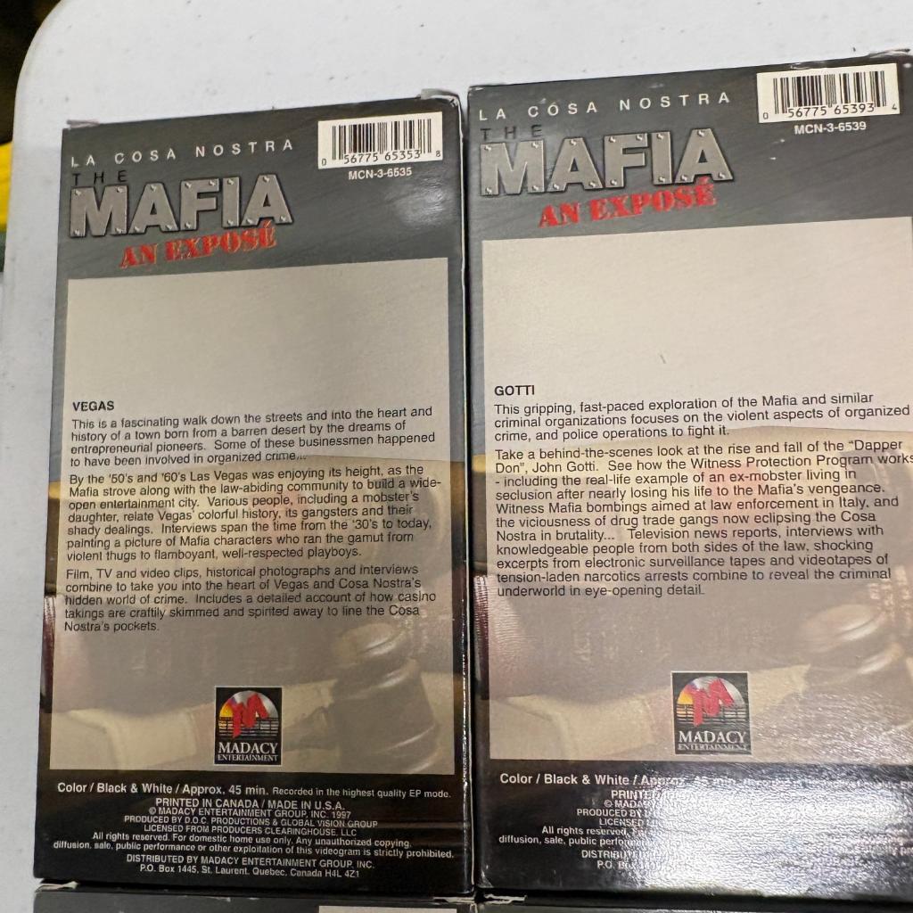 The Mafia An Expose La Cosa Nostra VHS Lot of 10 Gotti Al Capone Hoffa Vegas