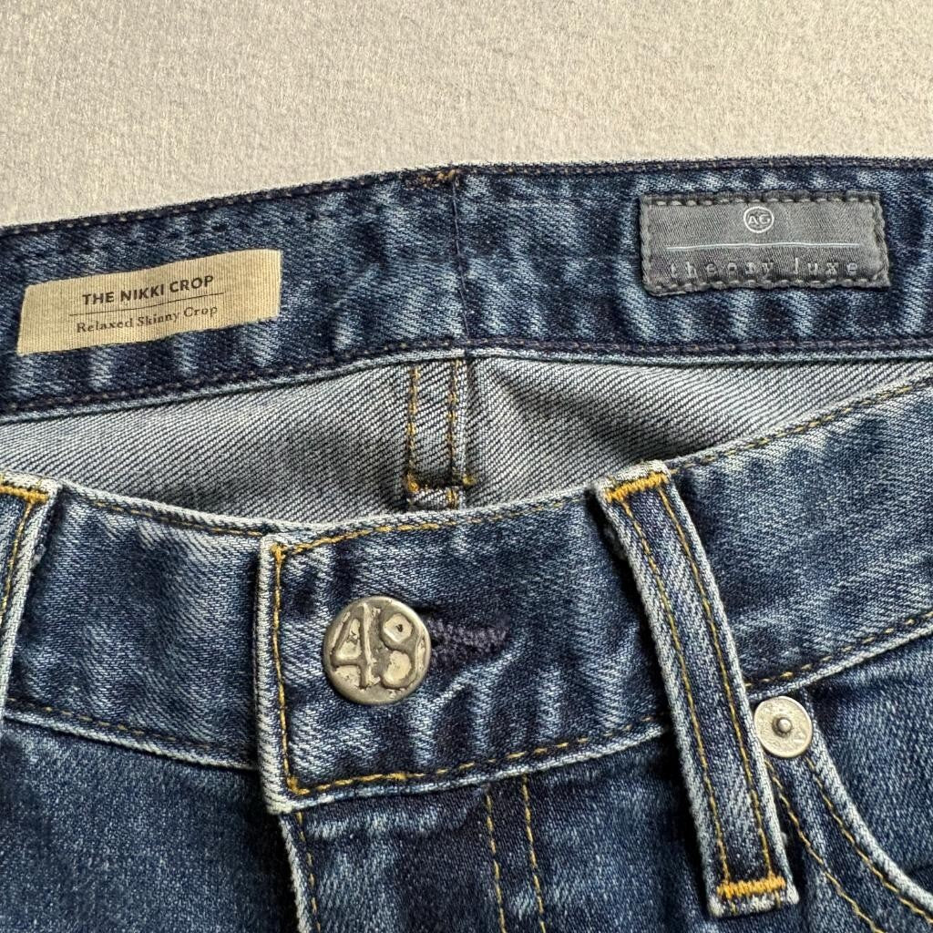AG Adriano Goldschmied Theory Luxe Nikki Crop Jeans Womens 27 Blue Denim