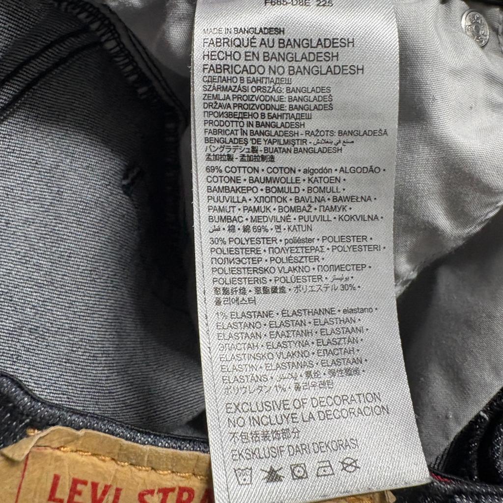 Levi's 514 Boys Jeans Size 20 Regular Black Denim Straight Leg Adjustable Waist