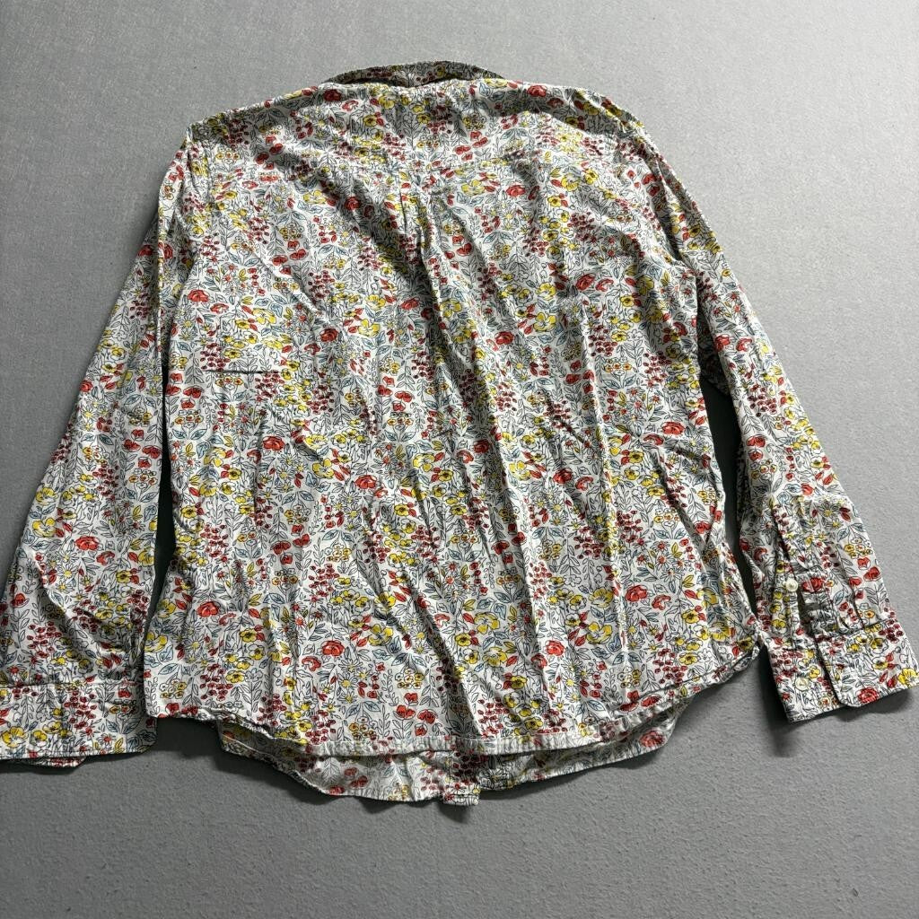 Banana Republic Soft Wash Shirt Womens Large Floral Button Up 100% Cotton