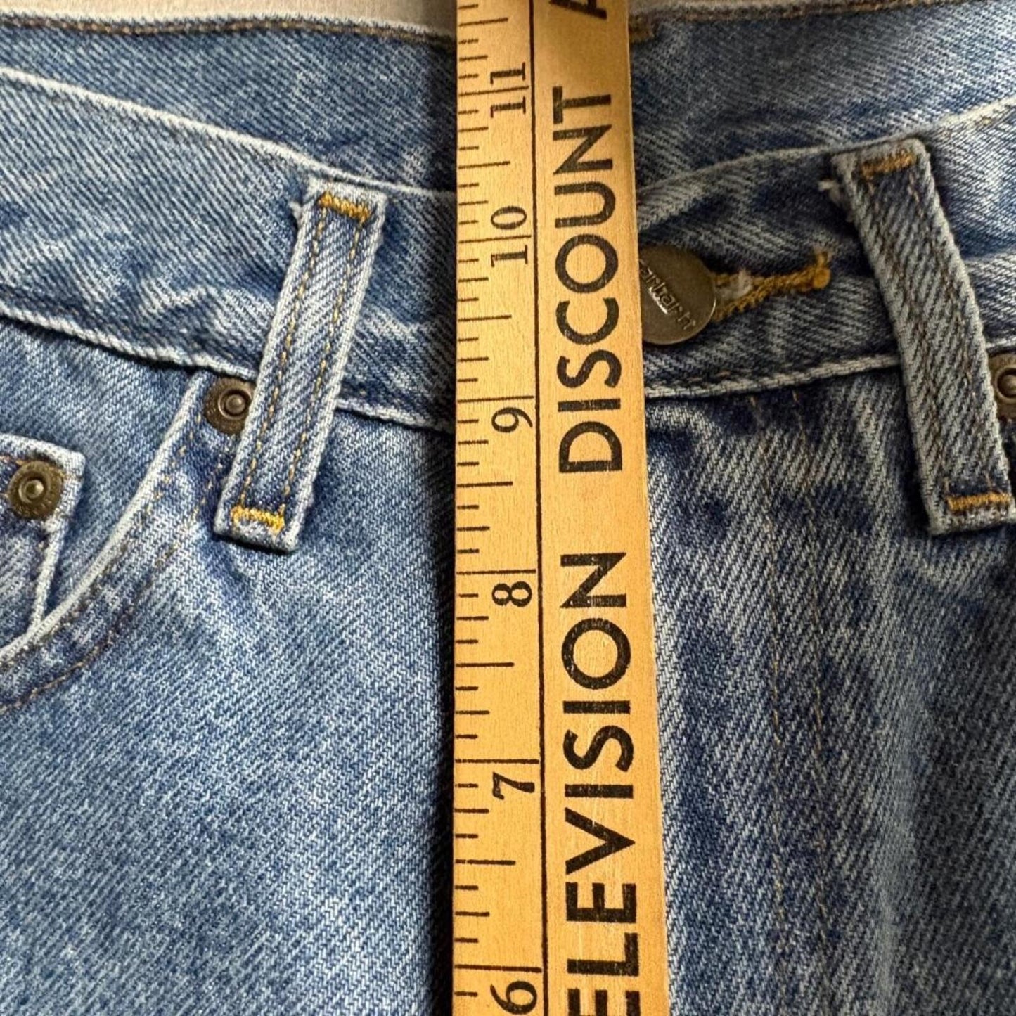 Carhartt B17 STW Relaxed Fit Jeans Womens 29x30 Blue Denim Raw Hem Cut Off