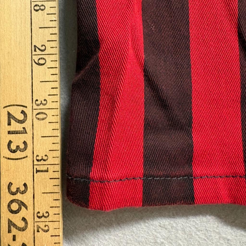 Run & Fly Striped Jeans Womens 18 Red Black Punk Goth Rockabilly Skinny Pants UK
