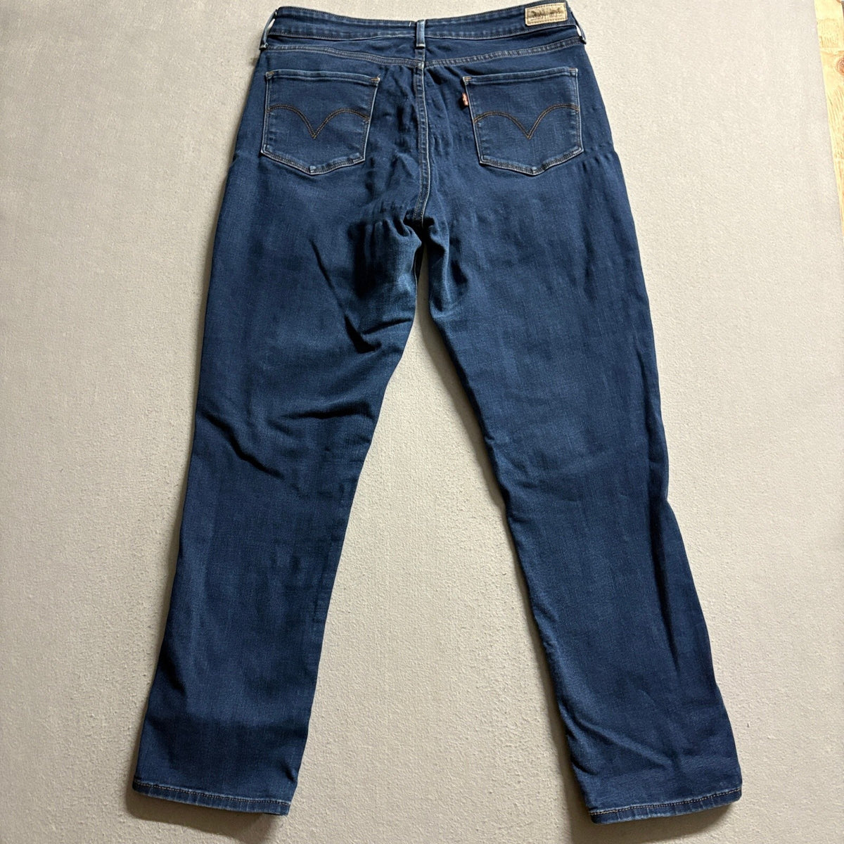 Levis Mid Rise Skinny Jeans Womens Size 14 Medium Dark Wash Blue Stretch Denim