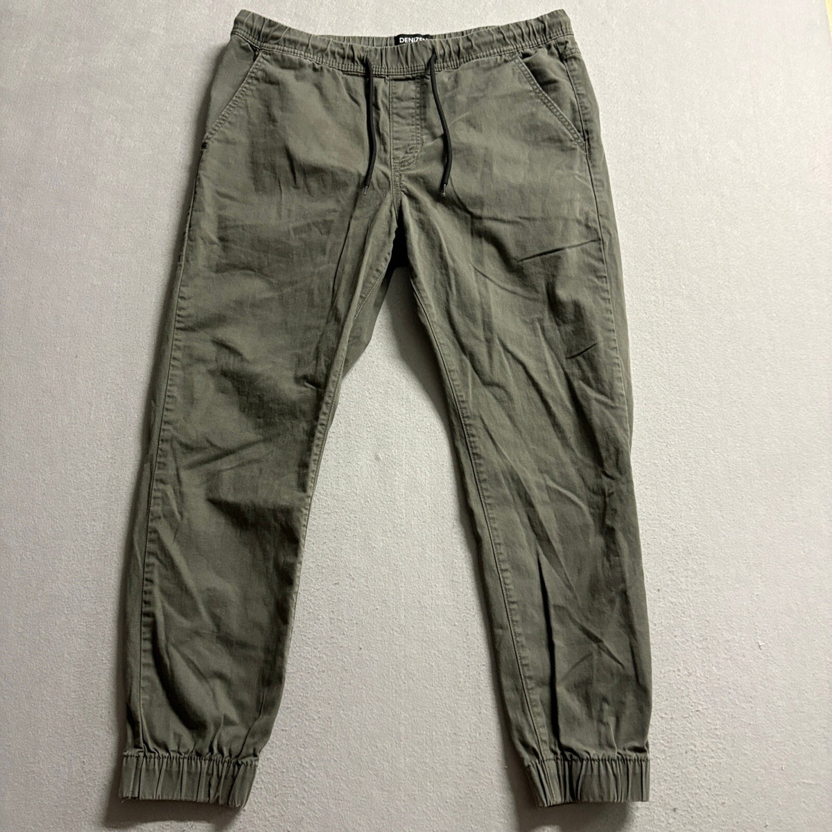 Denizen from Levis Mens Jogger Pants Green Cotton Stretch Elastic Waist Size