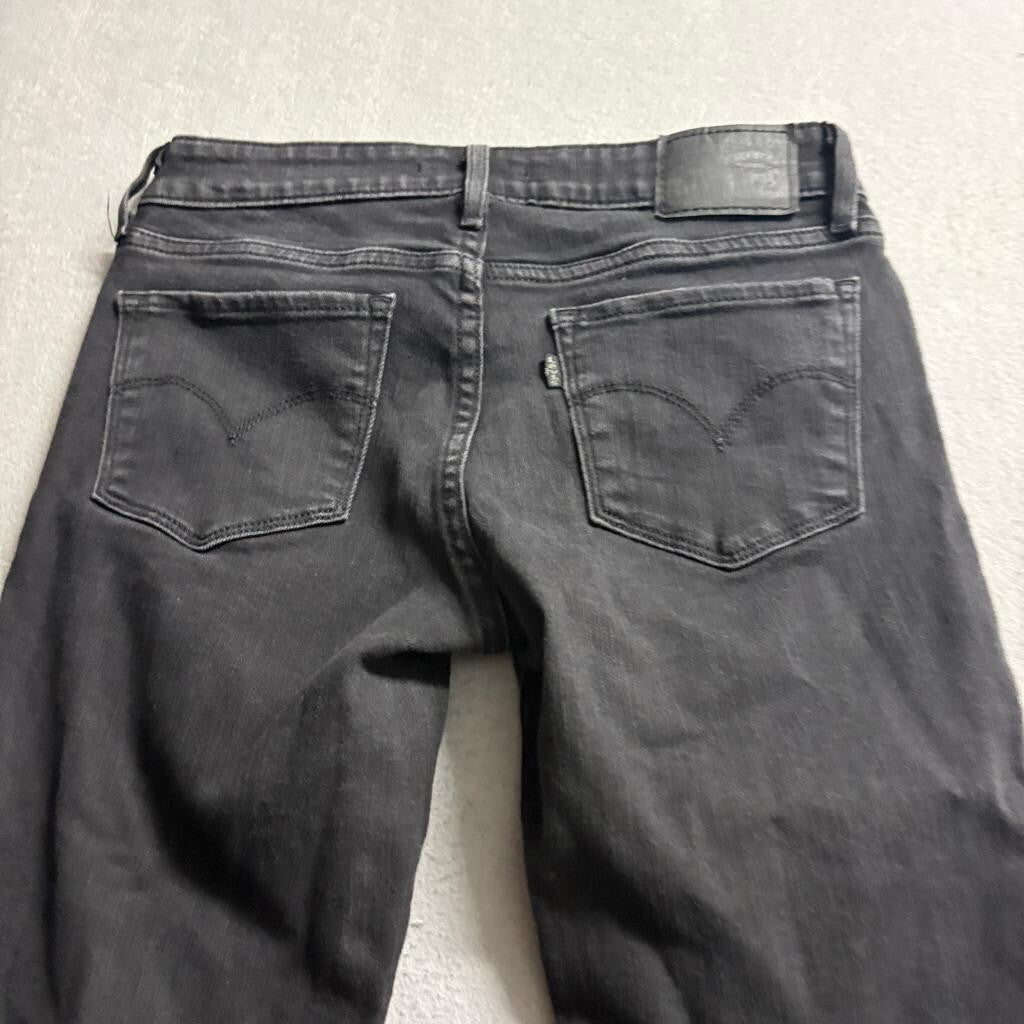 Levi's 711 Skinny Jeans Womens 25 Black Denim Stretch Slim Fit Pants