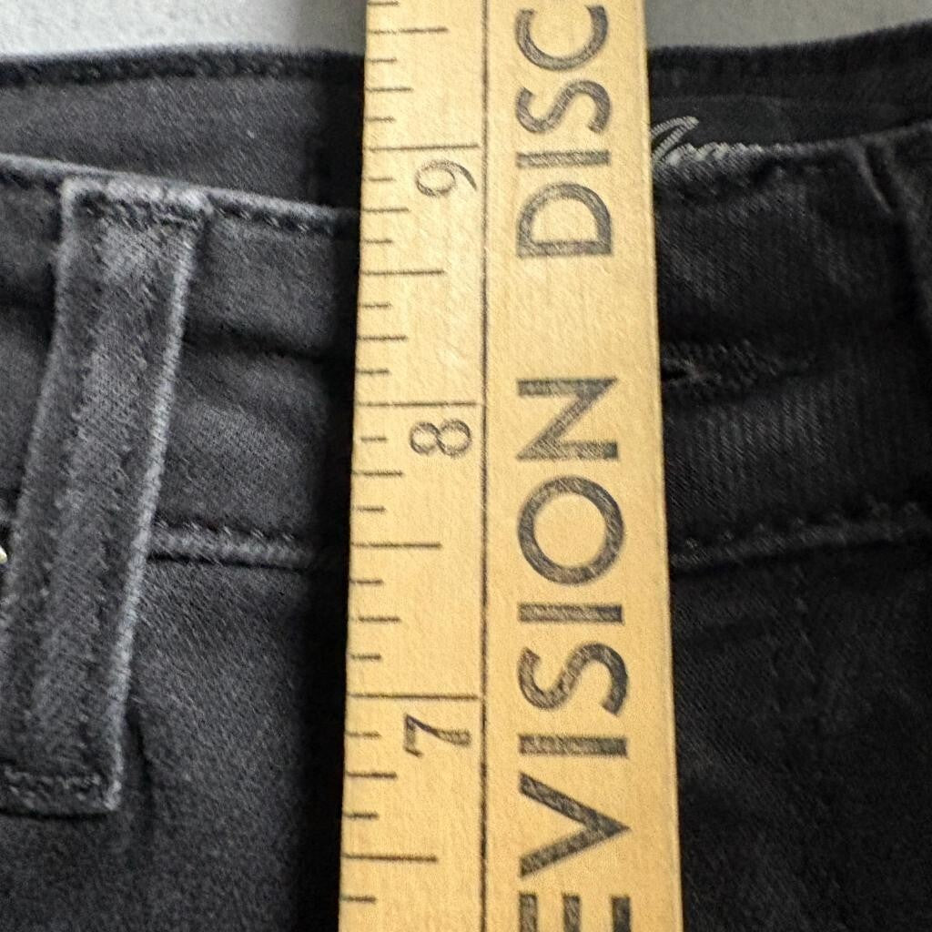Mavi Alissa Ankle Jeans Womens 25 Black High Rise Super Skinny Rhinestone Stripe