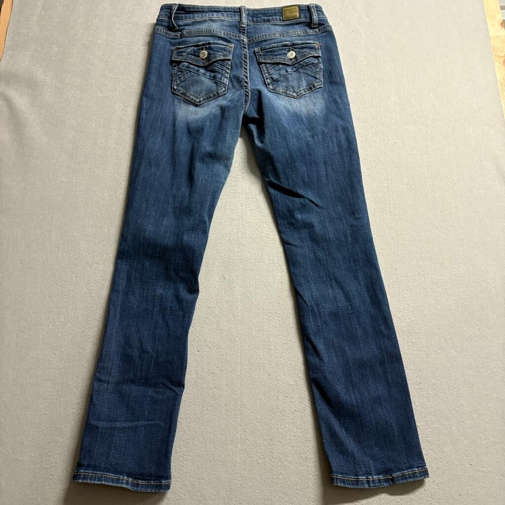 Daytrip Virgo Straight Jeans Womens 30R Blue Denim Stretch Mid Rise