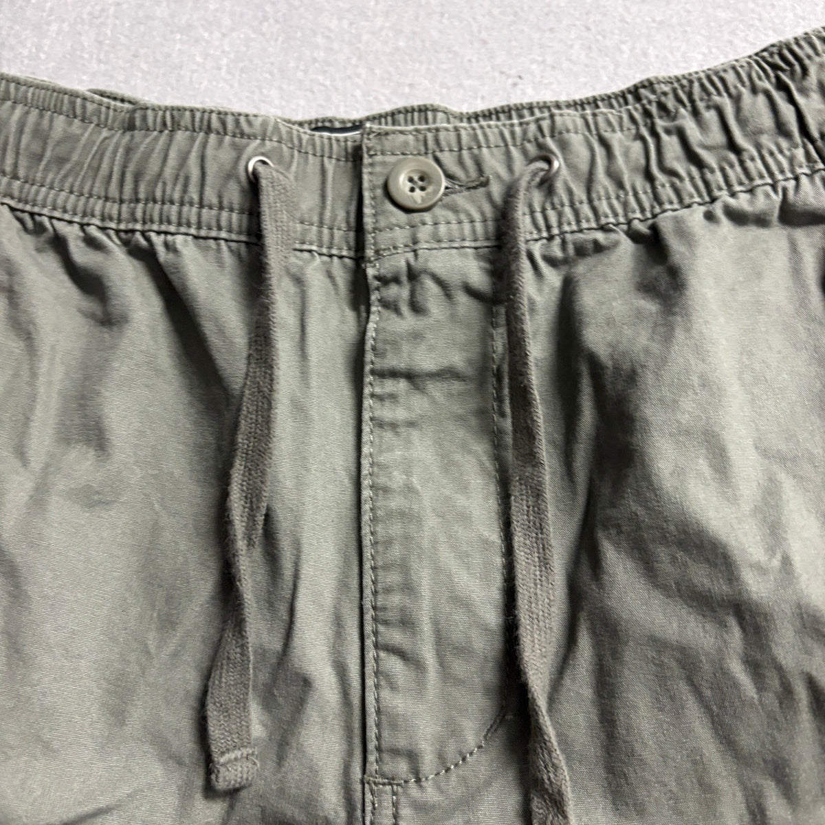 Forever 21 Men Jogger Pants Medium Green Cotton Elastic Waist Drawstring Utility