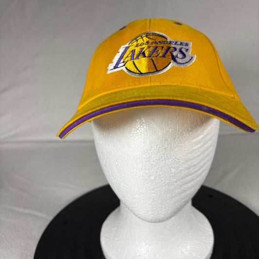 Los Angeles Lakers NBA Elevation Strapback Hat Cap Yellow Purple OSFA