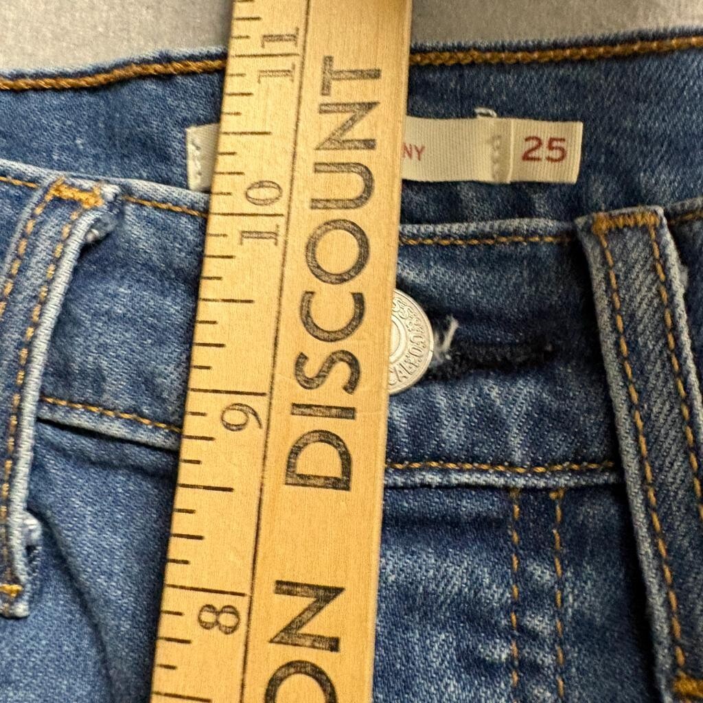 Levis Wedgie Skinny Jeans Womens 25 Blue Denim High Rise Stretch Ankle