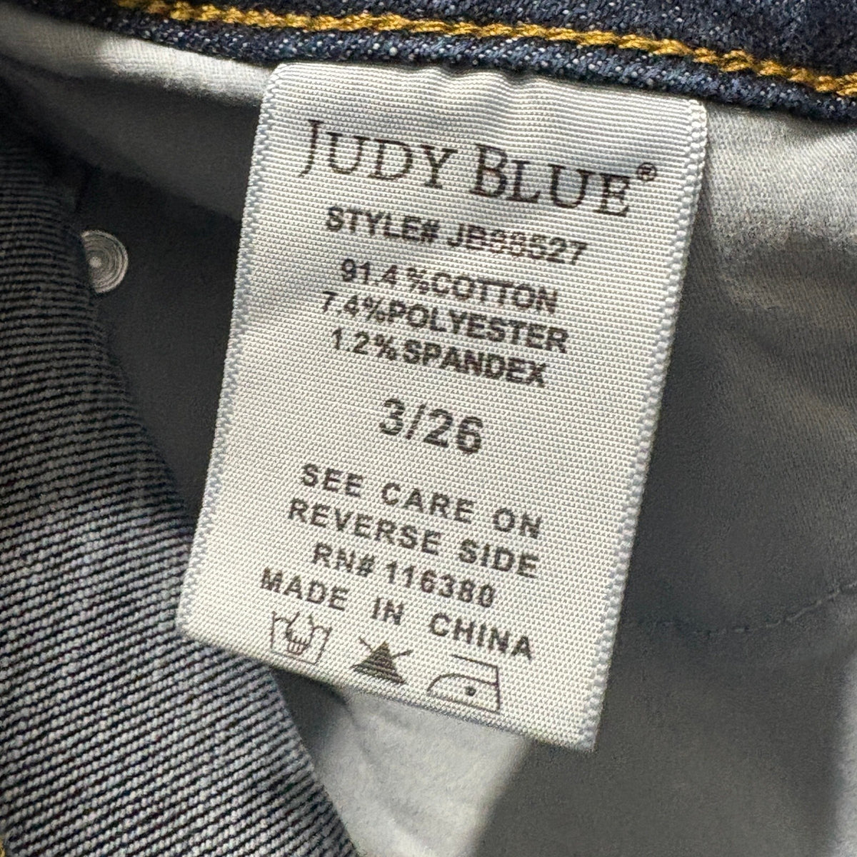 Judy Blue Skinny Fit Jeans Womens Size 3/26 Dark Wash Raw Fringe Hem JB88527