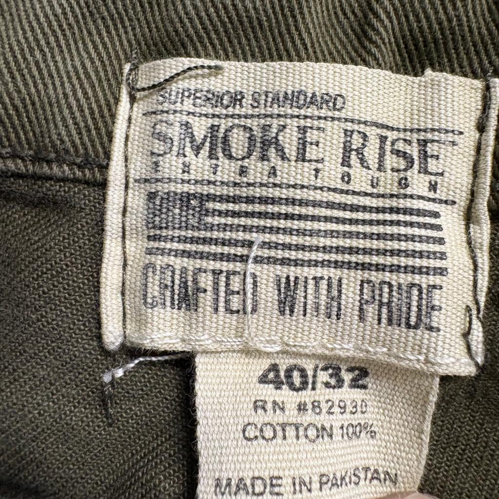 Smoke Rise Mens Moto Biker Jeans Olive Green Distressed Ribbed Size 40x32