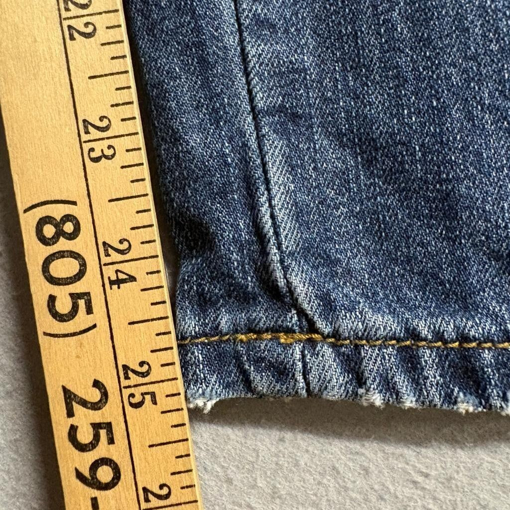 I Heart Ronson Distressed Crop Jeans Womens Size 12 Blue Denim Ripped Straight