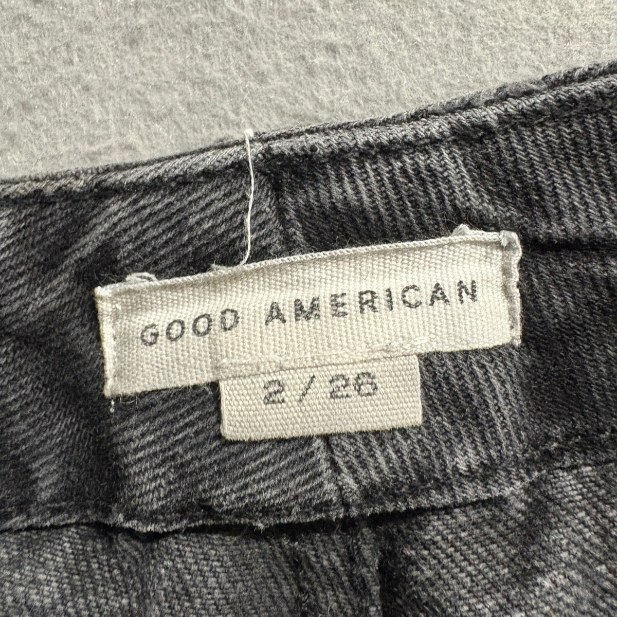 Good American Womens Jeans Size 2 26 Black High Rise Raw Hem Seamed Straight Leg