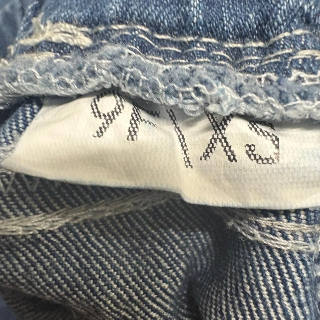 Unbranded Girls Wide Leg Jeans Size XS Blue Denim Elastic Waist Pull On Pants