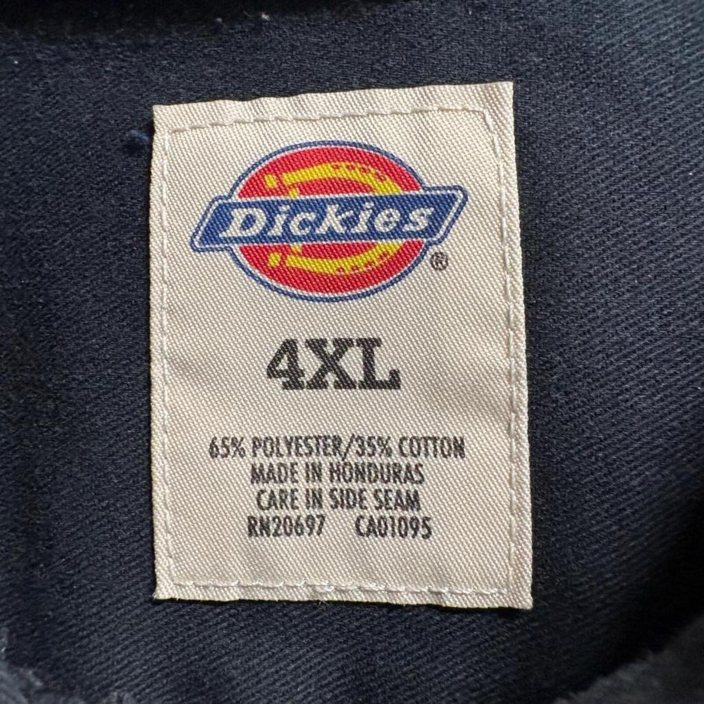 Dickies Work Shirt Mens 4XL Black Short Sleeve Button Up Two Pocket Twill