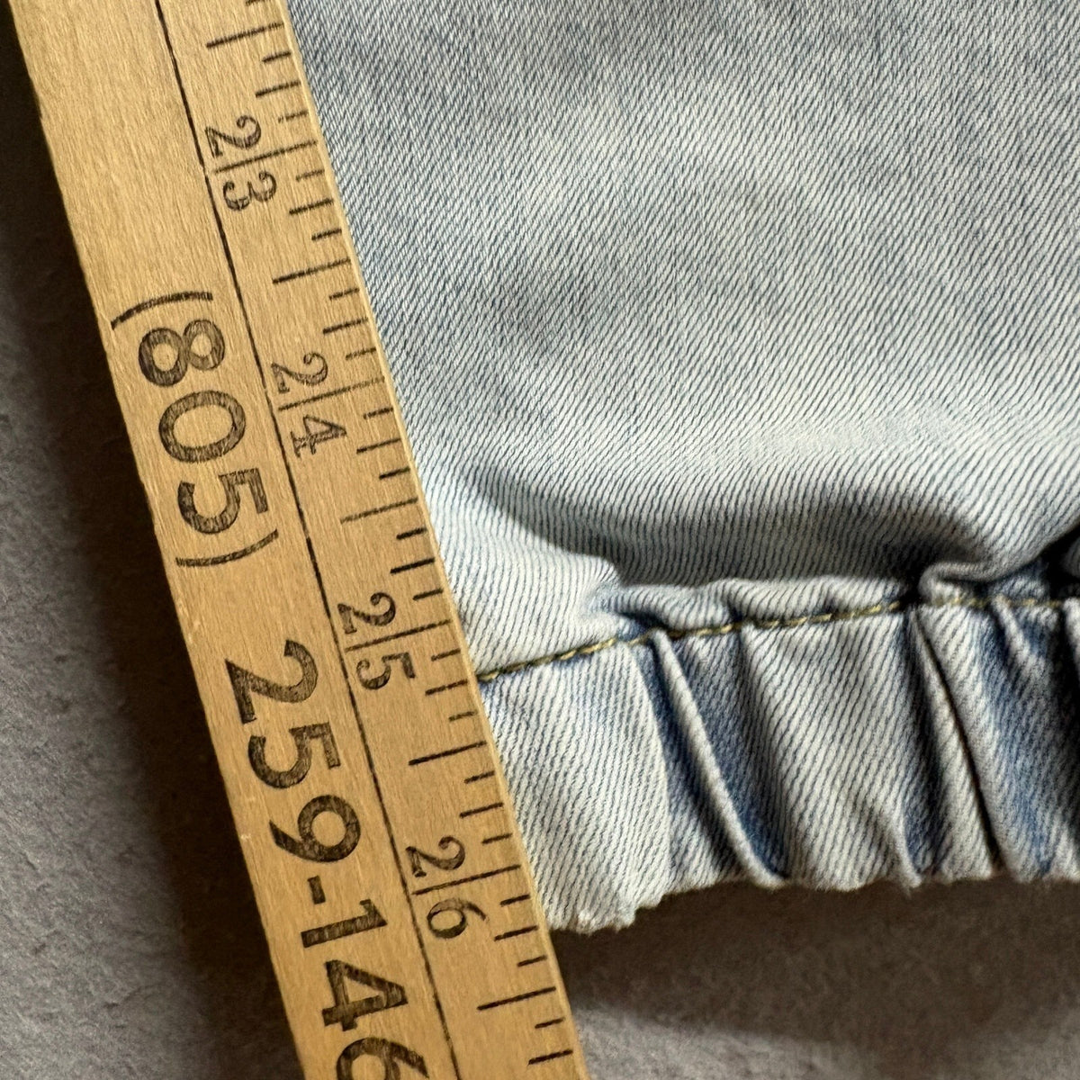 S.O.N.G. Denim Cargo Jogger Pants Mens 17/33 Light Wash Distressed Elastic Waist