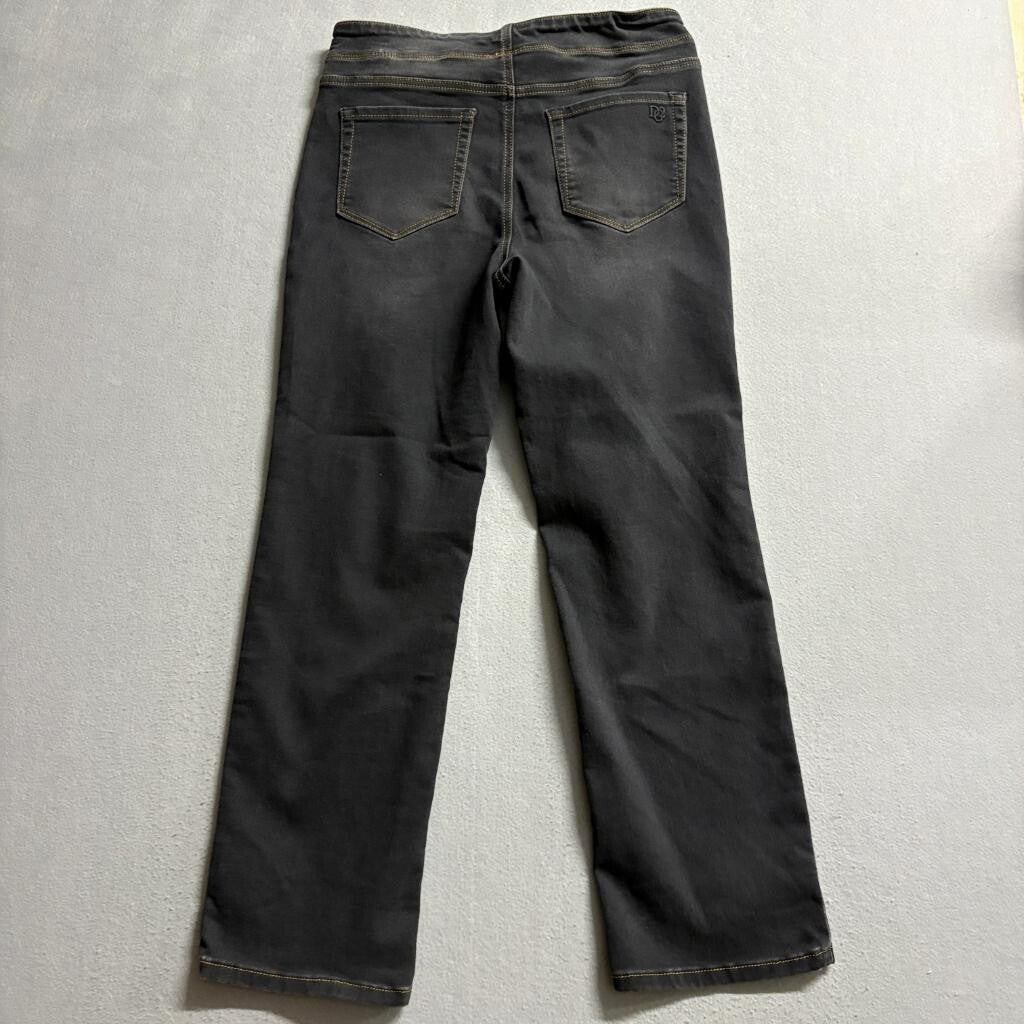 Diane Gilman DG2 Virtual Stretch Jeans Womens 10 Gray Button Fly Straight Leg